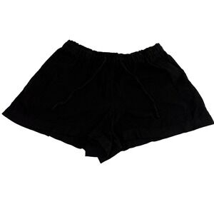 GAP Linen Pull On Shorts Womens Large Drawstring True Black